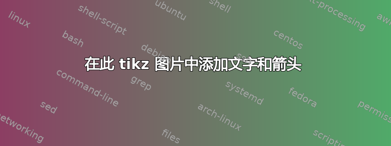 在此 tikz 图片中添加文字和箭头