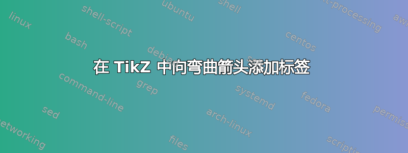 在 TikZ 中向弯曲箭头添加标签