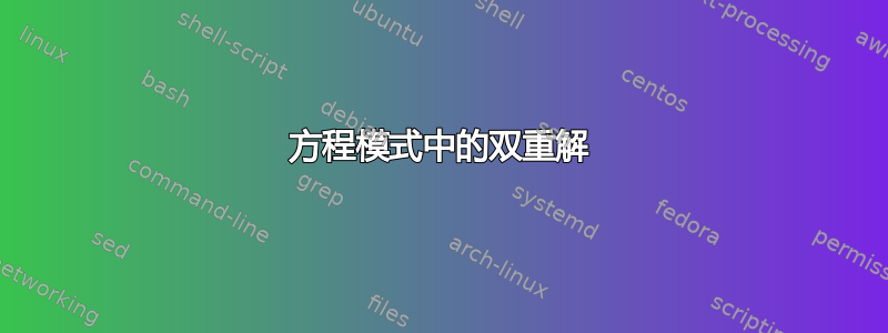 方程模式中的双重解