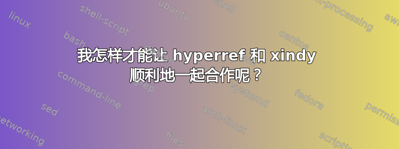 我怎样才能让 hyperref 和 xindy 顺利地一起合作呢？