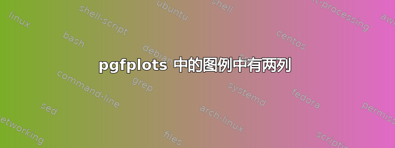 pgfplots 中的图例中有两列