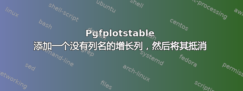 Pgfplotstable 添加一个没有列名的增长列，然后将其抵消