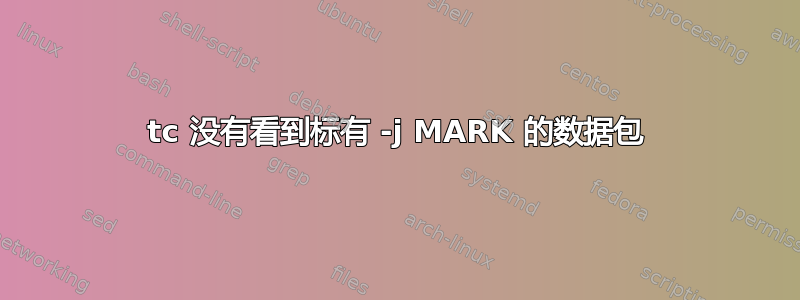 tc 没有看到标有 -j MARK 的数据包