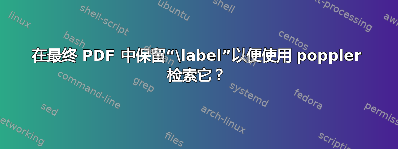 在最终 PDF 中保留“\label”以便使用 poppler 检索它？