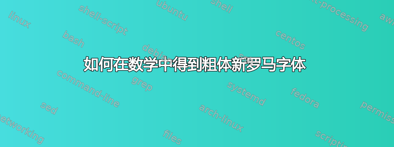 如何在数学中得到粗体新罗马字体