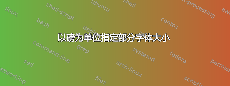 以磅为单位指定部分字体大小