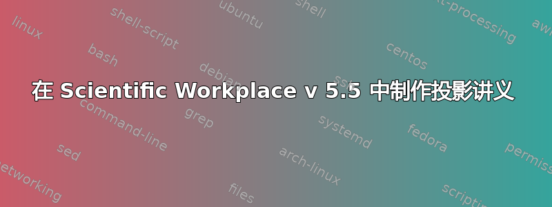 在 Scientific Workplace v 5.5 中制作投影讲义