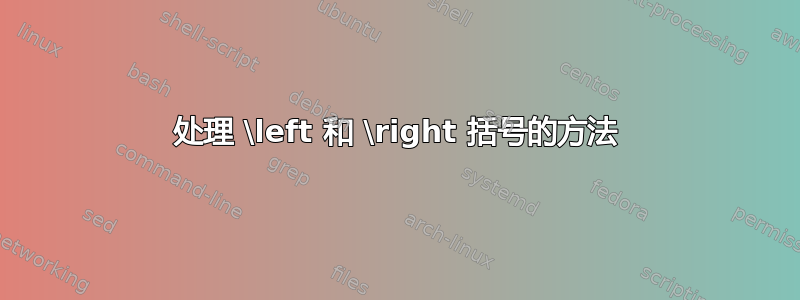 处理 \left 和 \right 括号的方法