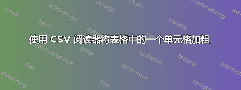 使用 CSV 阅读器将表格中的一个单元格加粗