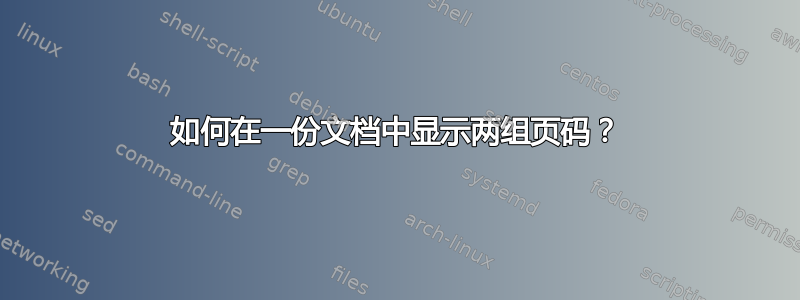 如何在一份文档中显示两组页码？