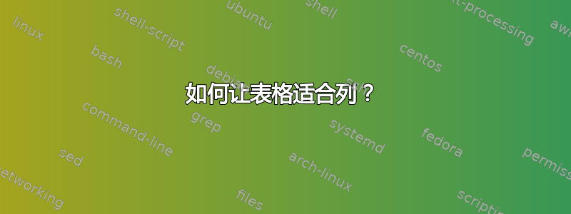 如何让表格适合列？