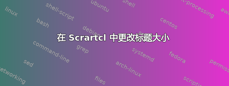 在 Scrartcl 中更改标题大小