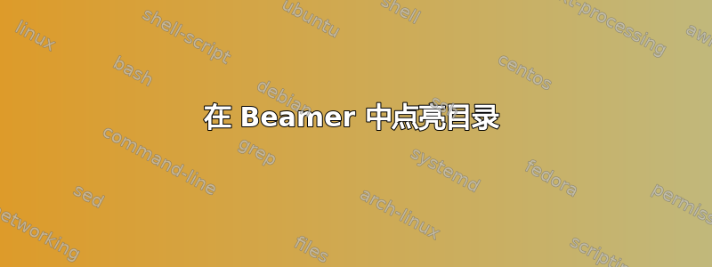 在 Beamer 中点亮目录