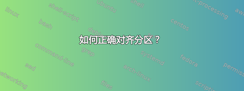 如何正确对齐分区？