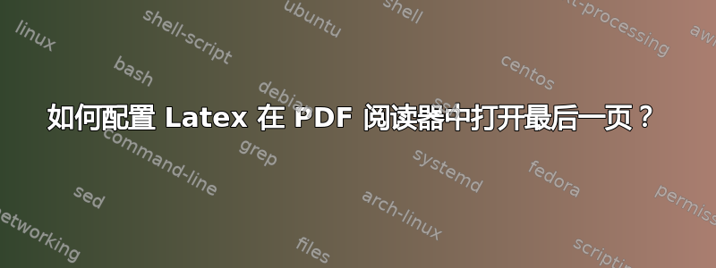 如何配置 Latex 在 PDF 阅读器中打开最后一页？