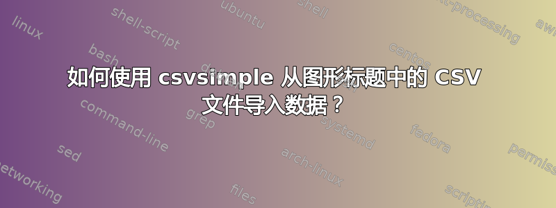 如何使用 csvsimple 从图形标题中的 CSV 文件导入数据？