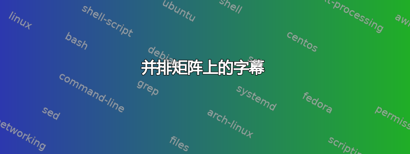 并排矩阵上的字幕