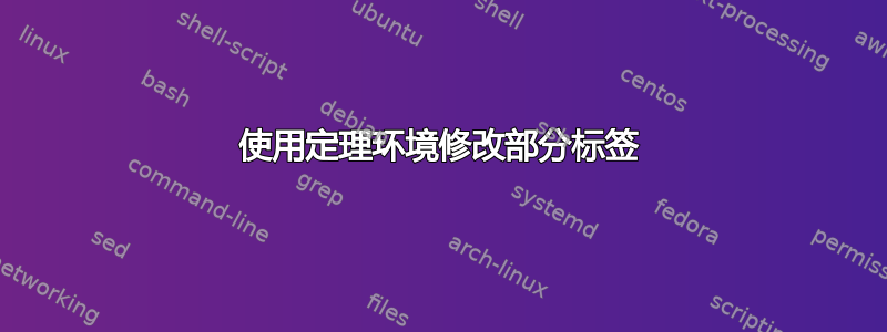 使用定理环境修改部分标签