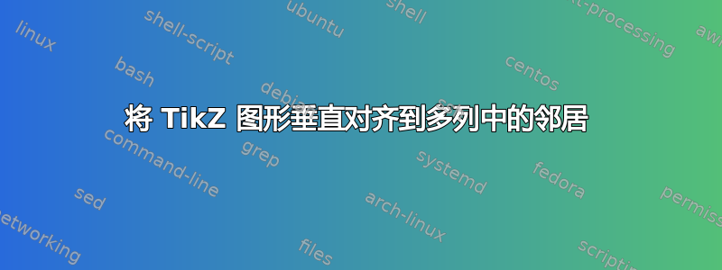 将 TikZ 图形垂直对齐到多列中​​的邻居