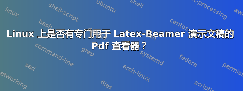 Linux 上是否有专门用于 Latex-Beamer 演示文稿的 Pdf 查看器？