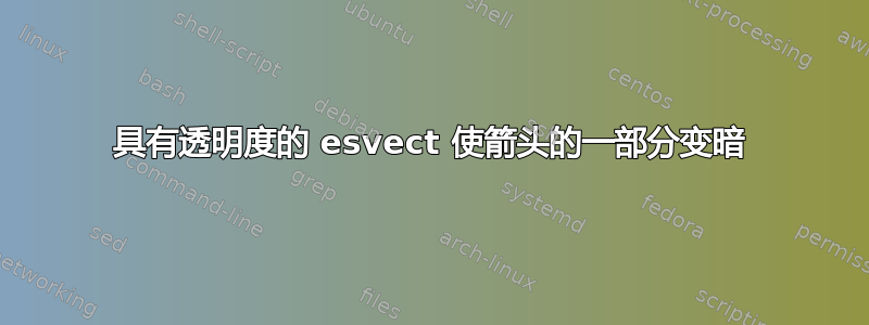 具有透明度的 esvect 使箭头的一部分变暗