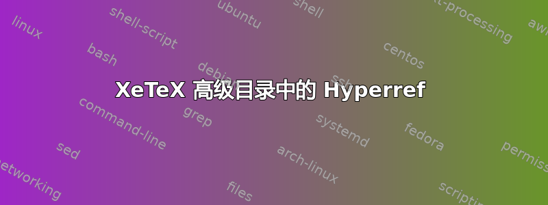 XeTeX 高级目录中的 Hyperref