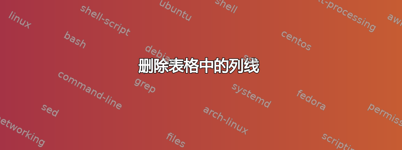 删除表格中的列线