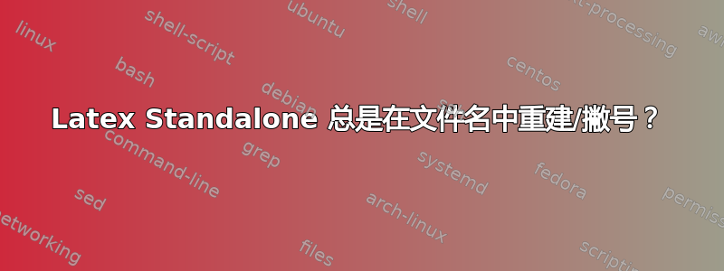 Latex Standalone 总是在文件名中重建/撇号？