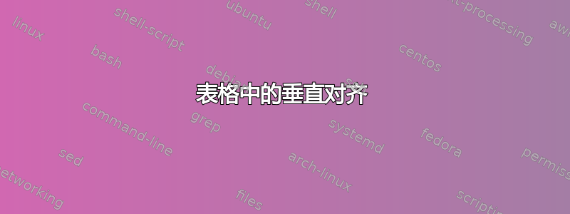 表格中的垂直对齐