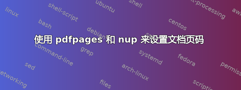 使用 pdfpages 和 nup 来设置文档页码