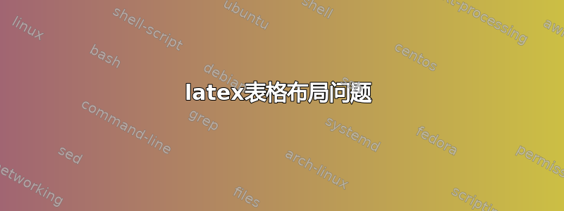 latex表格布局问题