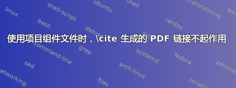 使用项目组件文件时，\cite 生成的 PDF 链接不起作用