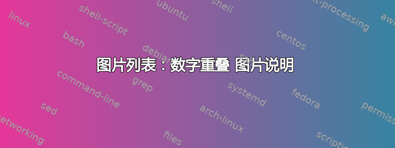 图片列表：数字重叠 图片说明