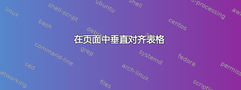 在页面中垂直对齐表格