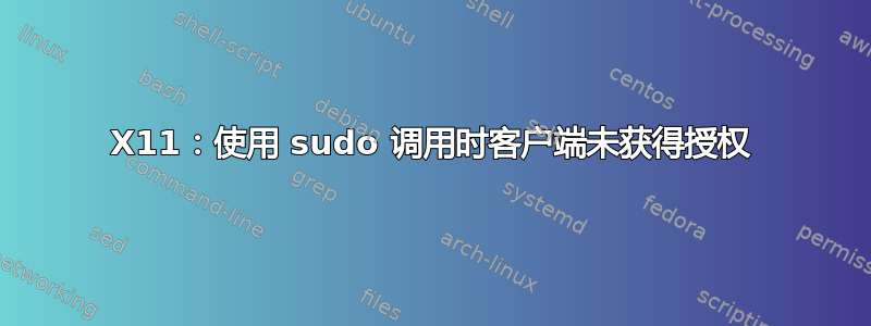 X11：使用 sudo 调用时客户端未获得授权