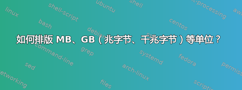 如何排版 MB、GB（兆字节、千兆字节）等单位？