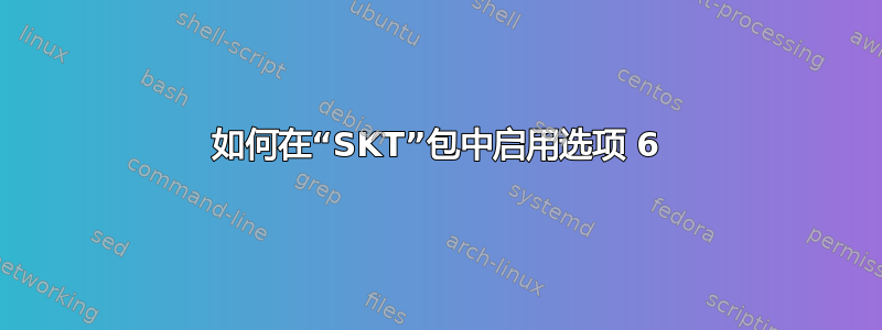 如何在“SKT”包中启用选项 6