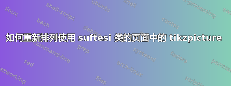 如何重新排列使用 suftesi 类的页面中的 tikzpicture