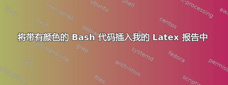 将带有颜色的 Bash 代码插入我的 Latex 报告中