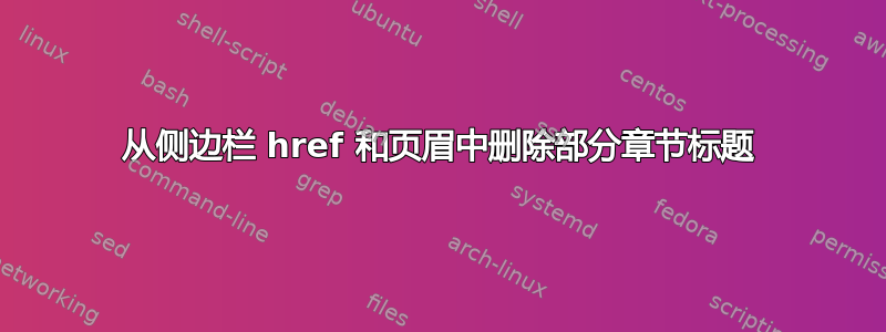 从侧边栏 href 和页眉中删除部分章节标题