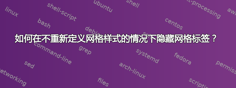 如何在不重新定义网格样式的情况下隐藏网格标签？