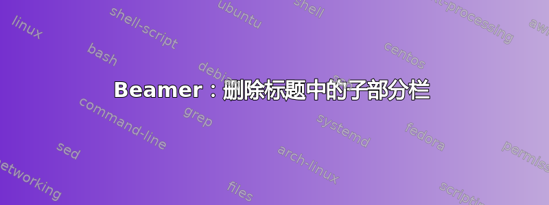 Beamer：删除标题中的子部分栏