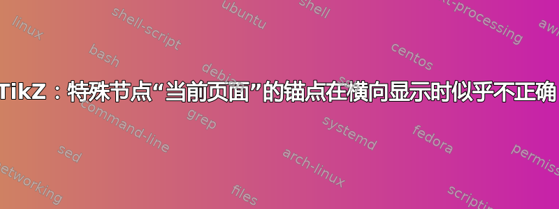 TikZ：特殊节点“当前页面”的锚点在横向显示时似乎不正确