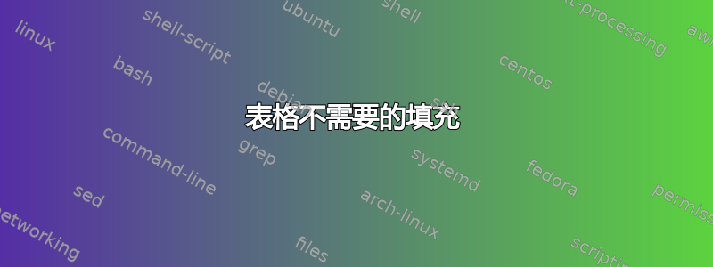 表格不需要的填充