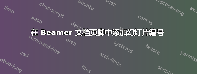 在 Beamer 文档页脚中添加幻灯片编号