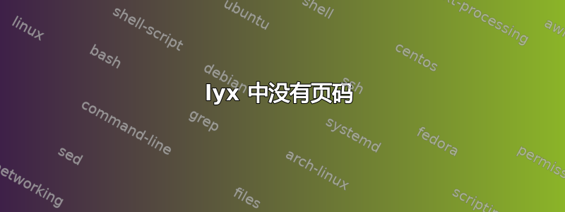 lyx 中没有页码