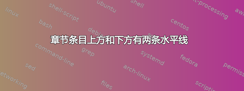 章节条目上方和下方有两条水平线 