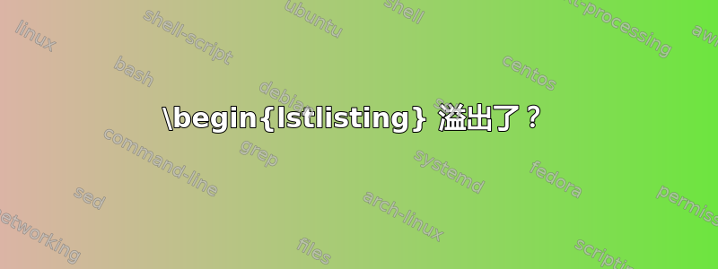 \begin{lstlisting} 溢出了？