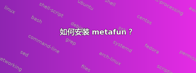 如何安装 metafun？