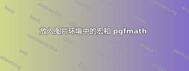 放入图片环境中的宏和 pgfmath